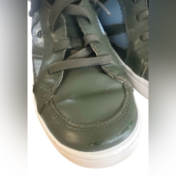 Kids Green and Blue leather High-Top Sneakers - Picture 4 of 7